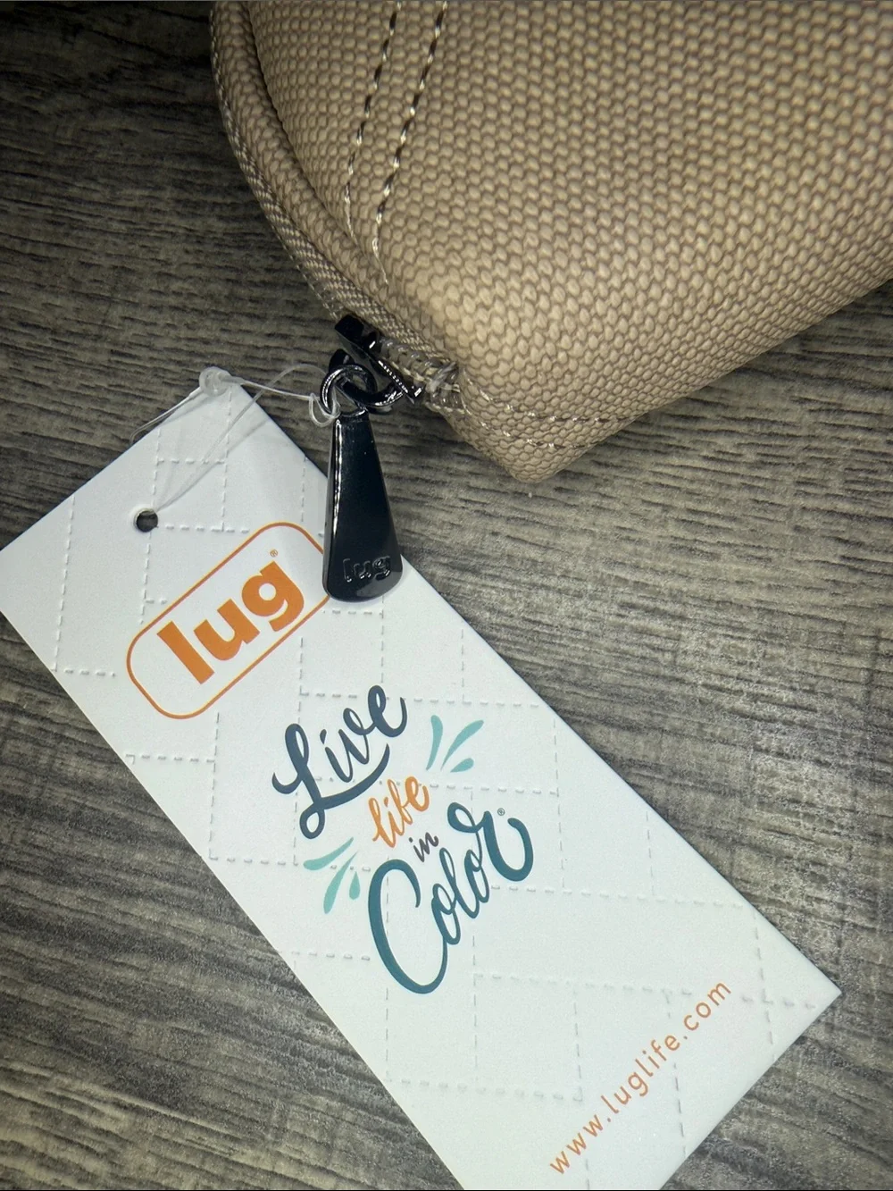 Lug Quilted Coin Pouch / Mini Zip Wallet – Sand Beige NWT Camo Lining
